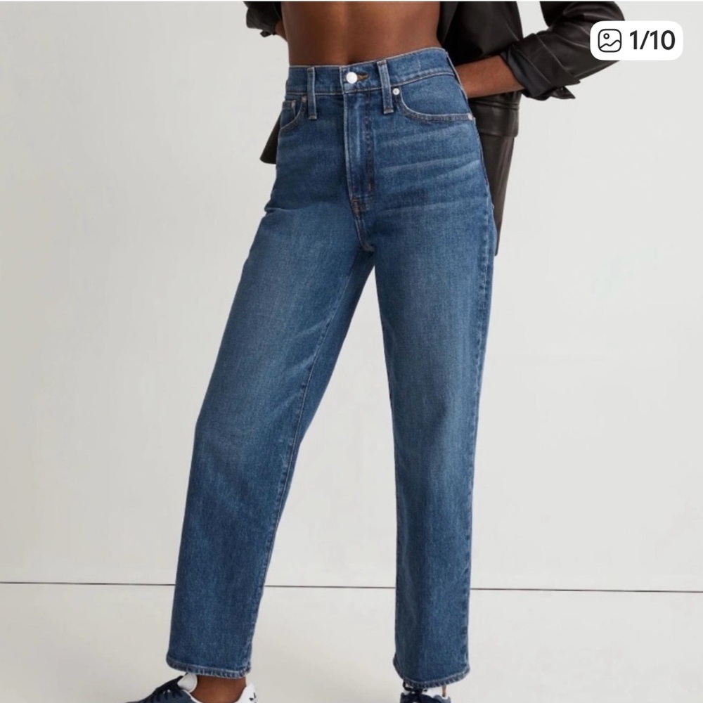 Madewell Women's Straight-Leg Midwash Blue Jeans